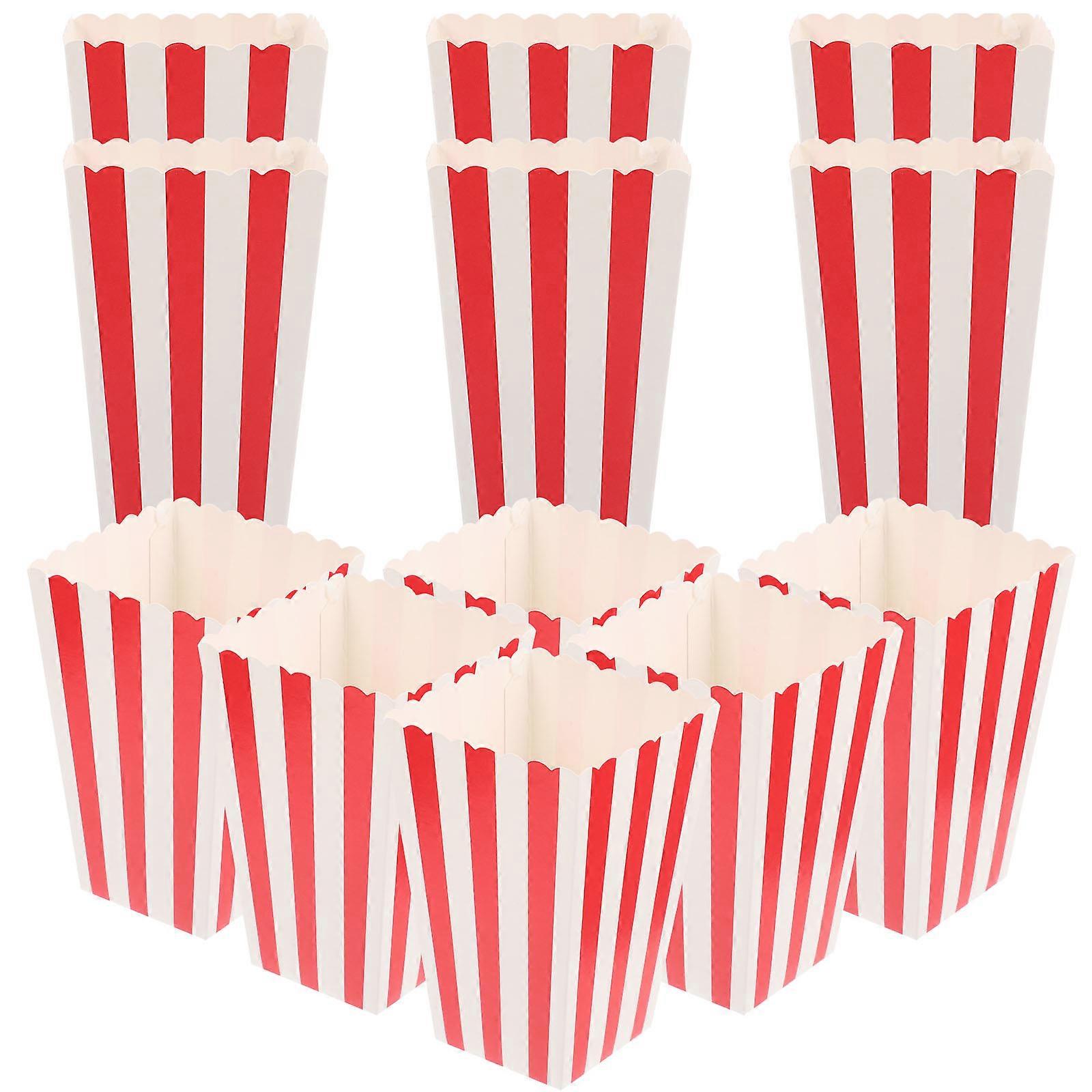 Retro Style Popcorn Boxes Storage Party Use Movie Night Supply Red 24Pcs