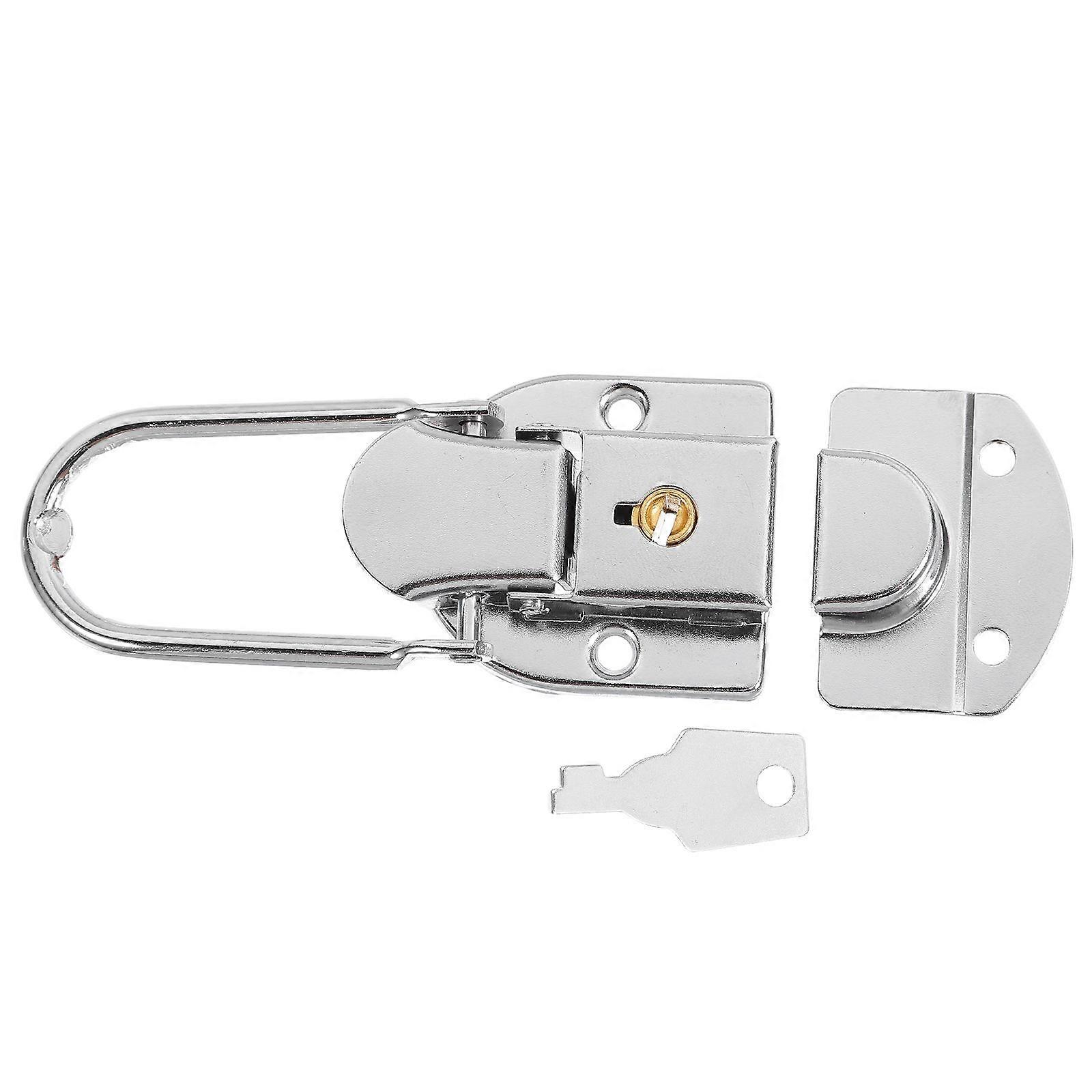 Silver Iron Toggle Latch for Box Use Reliable Vintage Suitcase Lock with Compact Design 1 Piece