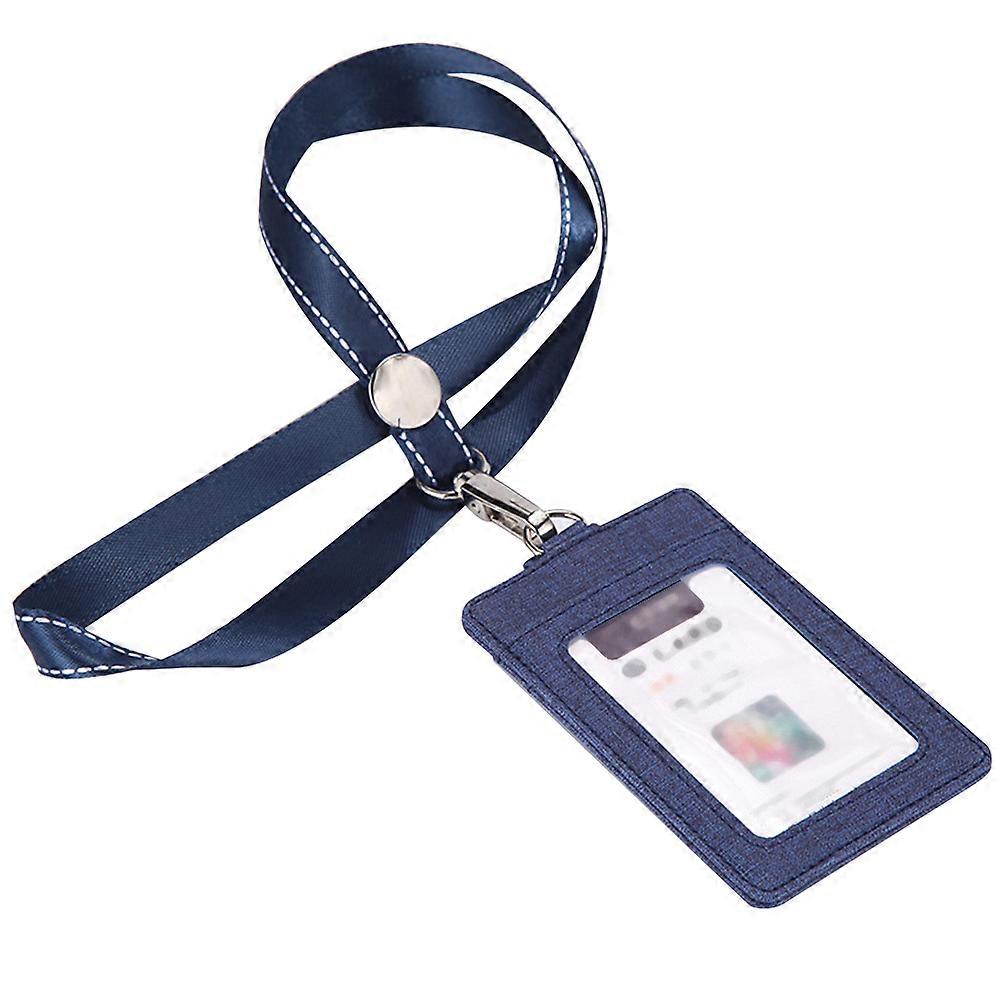 Hanging Holder PU Holder for Storage 1Pcs with Neck Strap in Dark Blue
