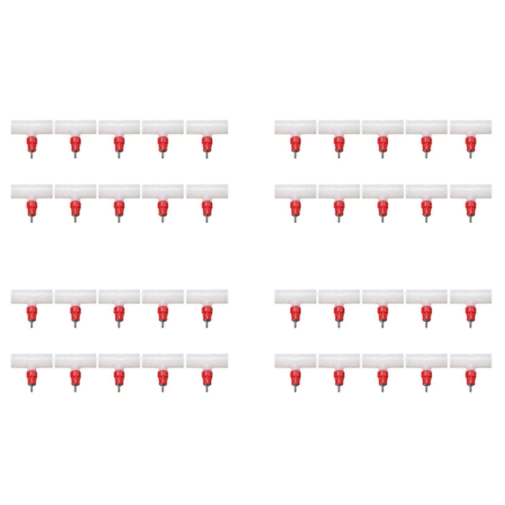 Chicken Nipples Tee Fittings - Fully Automatic Poultry Waterers Kit Chicken Water Drinker 40 Pack