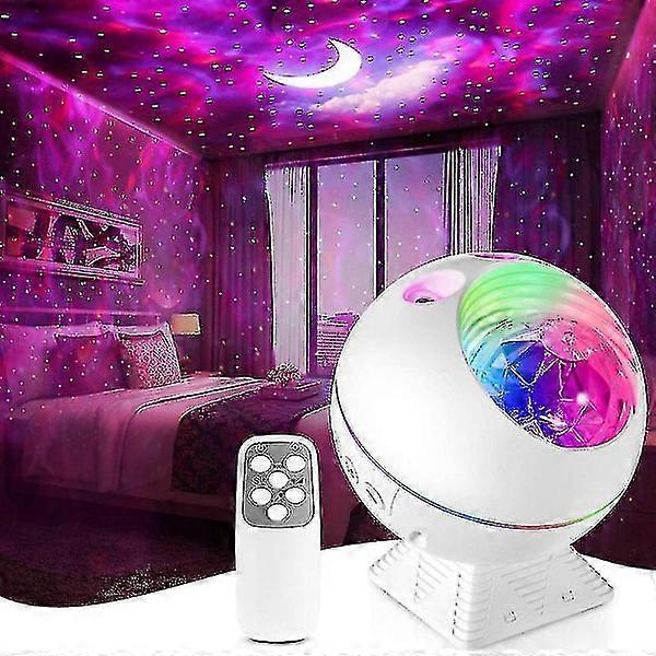 Star Projector, 3 in 1 Galaxy Moon Projector with Remote Control and Sound Activated LED Night Light