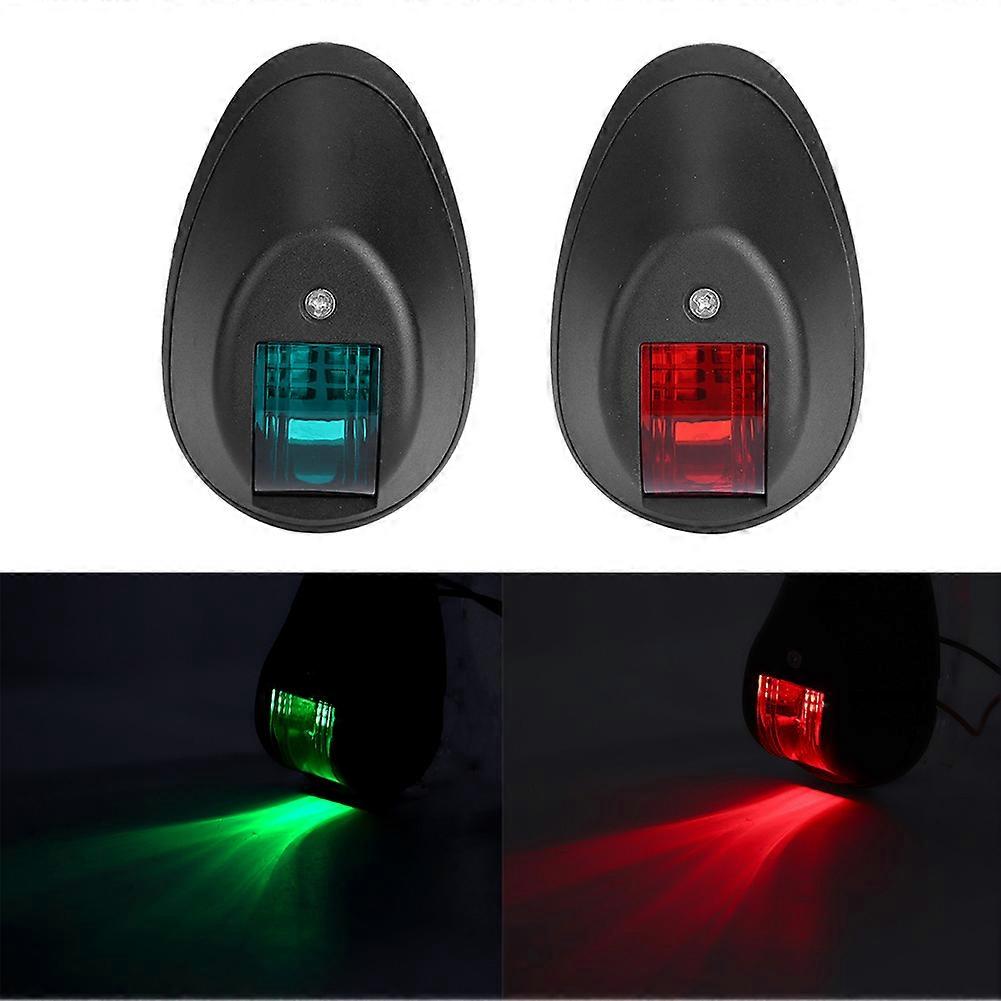 Pair of Waterproof Signal Lamp Red Green LED Navigation Warning Light for Marine Boat Yacht 12V