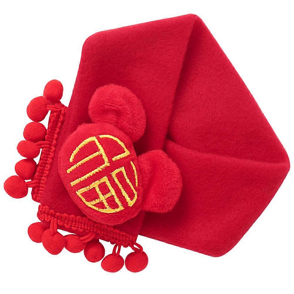 Cat Christmas Gift Red Pet Scarf Breathable Lint Material Durable Warm Comfortable for Pet Use