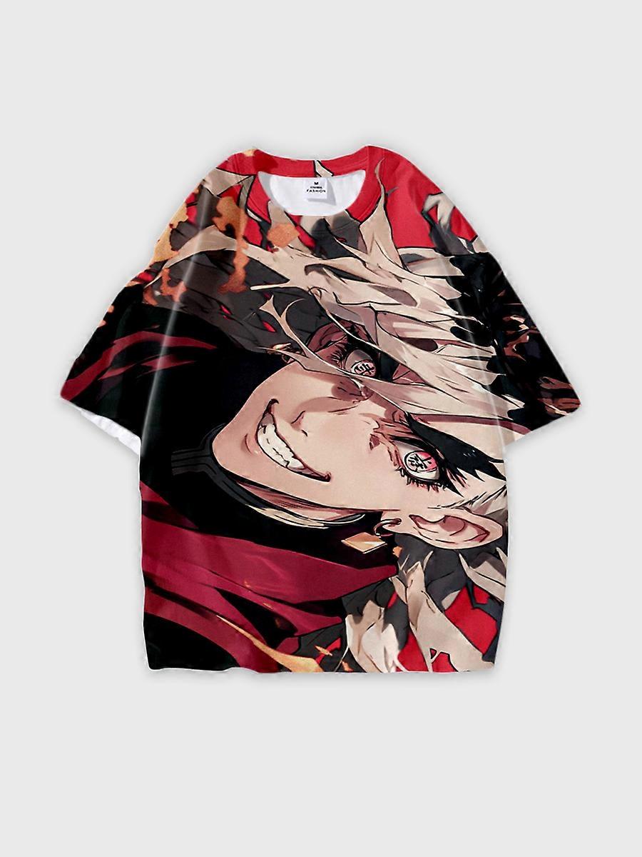 T-shirt round neck Character Pattern loose short sleeve P601