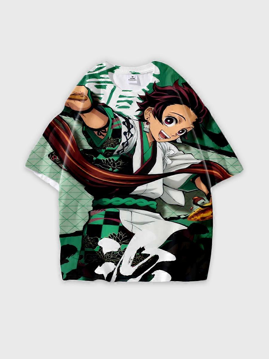 T-shirt round neck Character Pattern loose short sleeve P2197