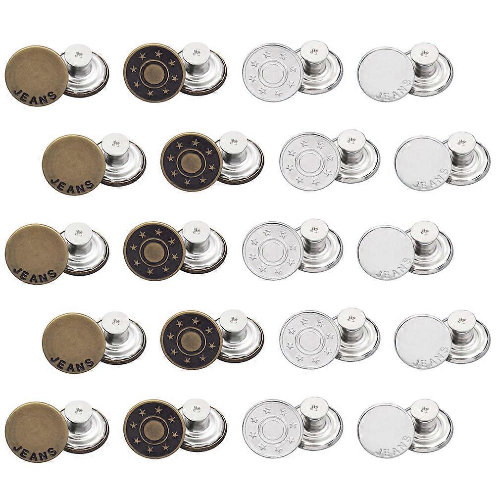 Pants Waist Buckle Adjustable 40Pcs Buttons For Home Use Adults Assorted Color Practical Waist Adjustment