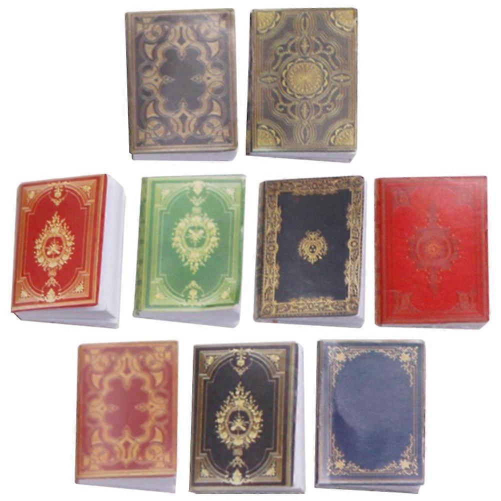 9pcs Miniature Dollhouse Books Tiny Decorative Books for Playtime Pretend Play and Micro Scene Design