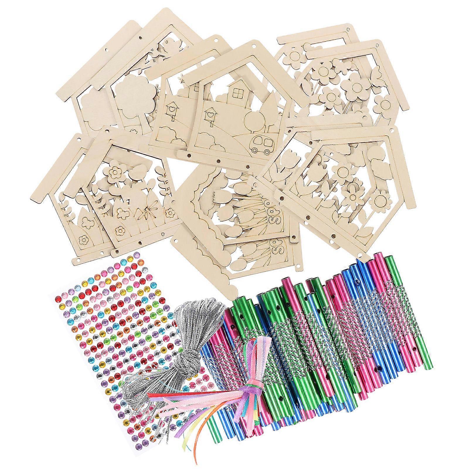 Hanging Ornament Wind Chime Set For Indoor Decor And Spring Celebrations Featuring Vibrant Color Tubes 1 Set