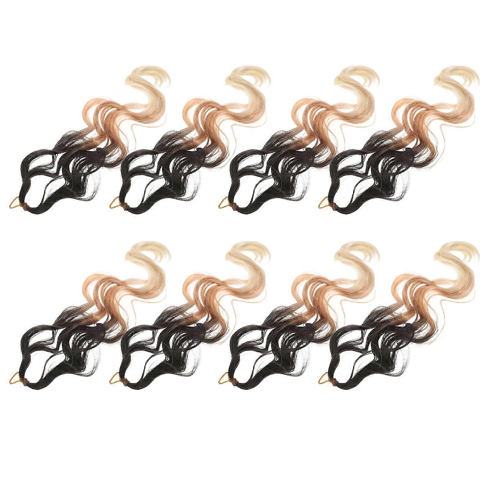 French Curly Braiding Hair Boho Crochet Braids Wig Women Party Daily Wear Multi Color Three Strand Braid Synthetic Fiber 8Pcs