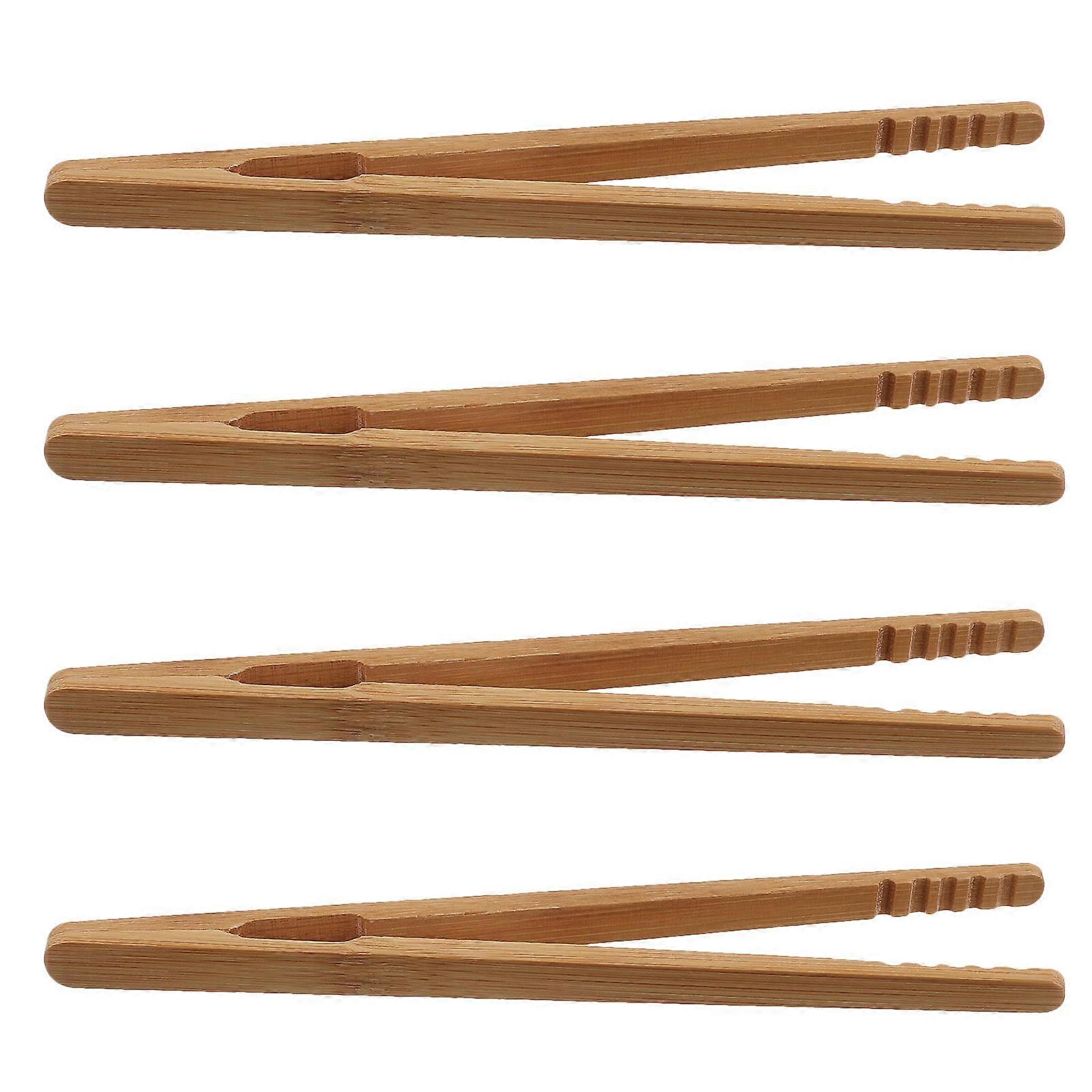 Light Brown Synthetic Kitchen Tong for Home Use Sturdy and Compact Size 4PCS