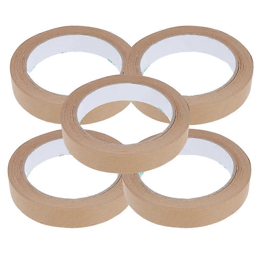 Kraft Tapes for Package Use Light Brown Adhesive Paper Tape with High Tack 5 Pcs 1.5 50 yd