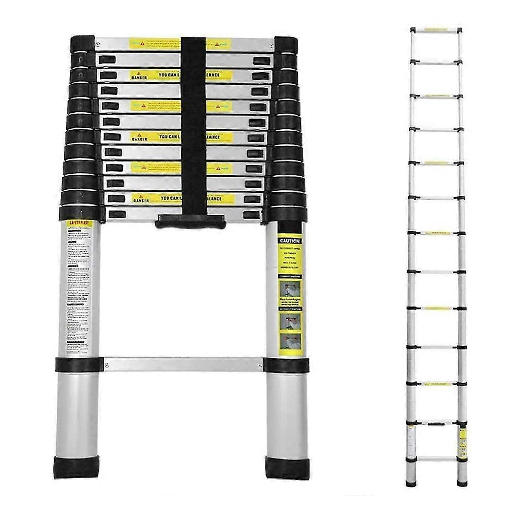 Telescopic ladder, aluminum, foldable, max load 150kg, multipurpose (6.1m)