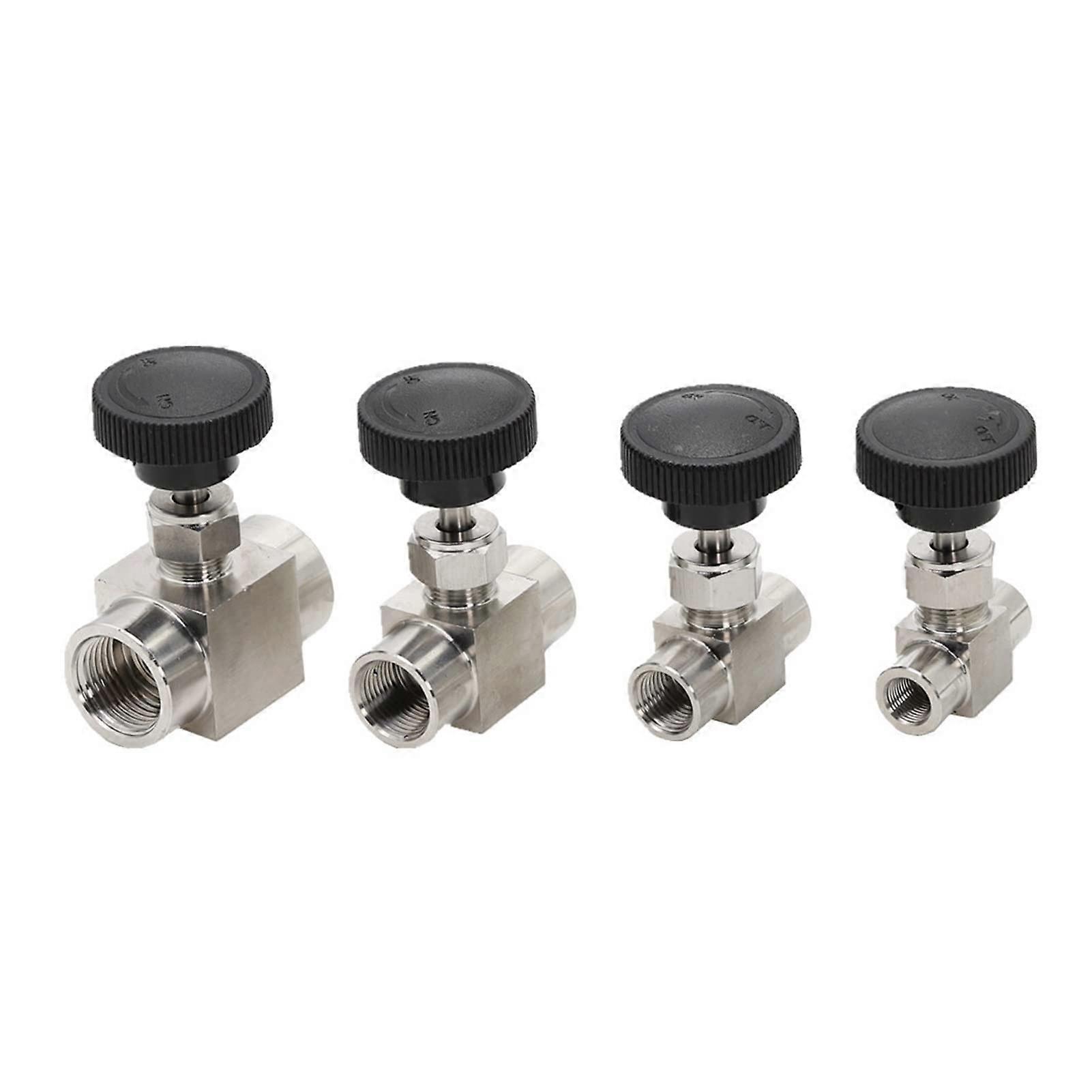 Valve 1/8' 1/4' 3/8' 1/2' Same internal thread Stainless steel Flow regulation Needle shutoff valve (Specification: 3/8') (Size: 1/8 Inch)