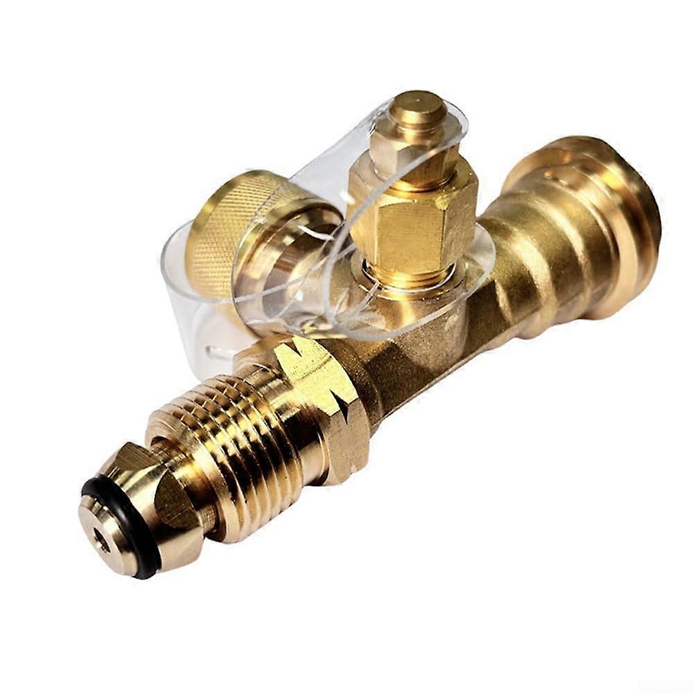 4-Port Brass T-Adapter Compatible with RVs for Connecting Propane Cylinders, Durable and Efficient Solution