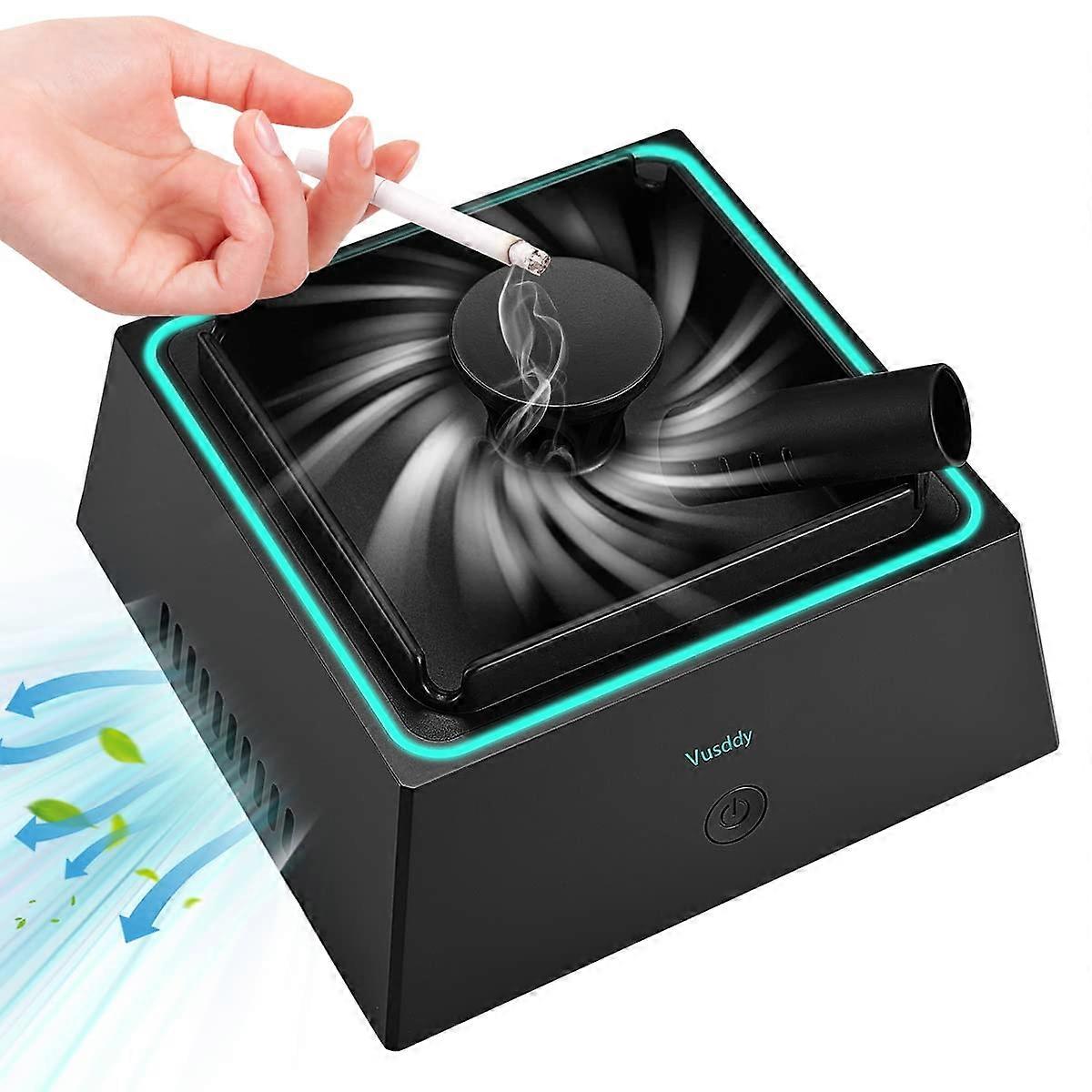 Ashtray with Suction 2-In-1 Smokeless Ashtray With Air Purifier Filter Portable For Home Car Office Blue