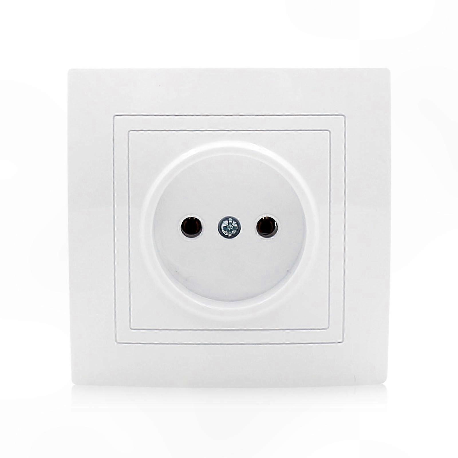 250V/16A European Single Flat Plug Outlet Recessed Power Outlet EU Wall Panel Socket High Temperature Resistance