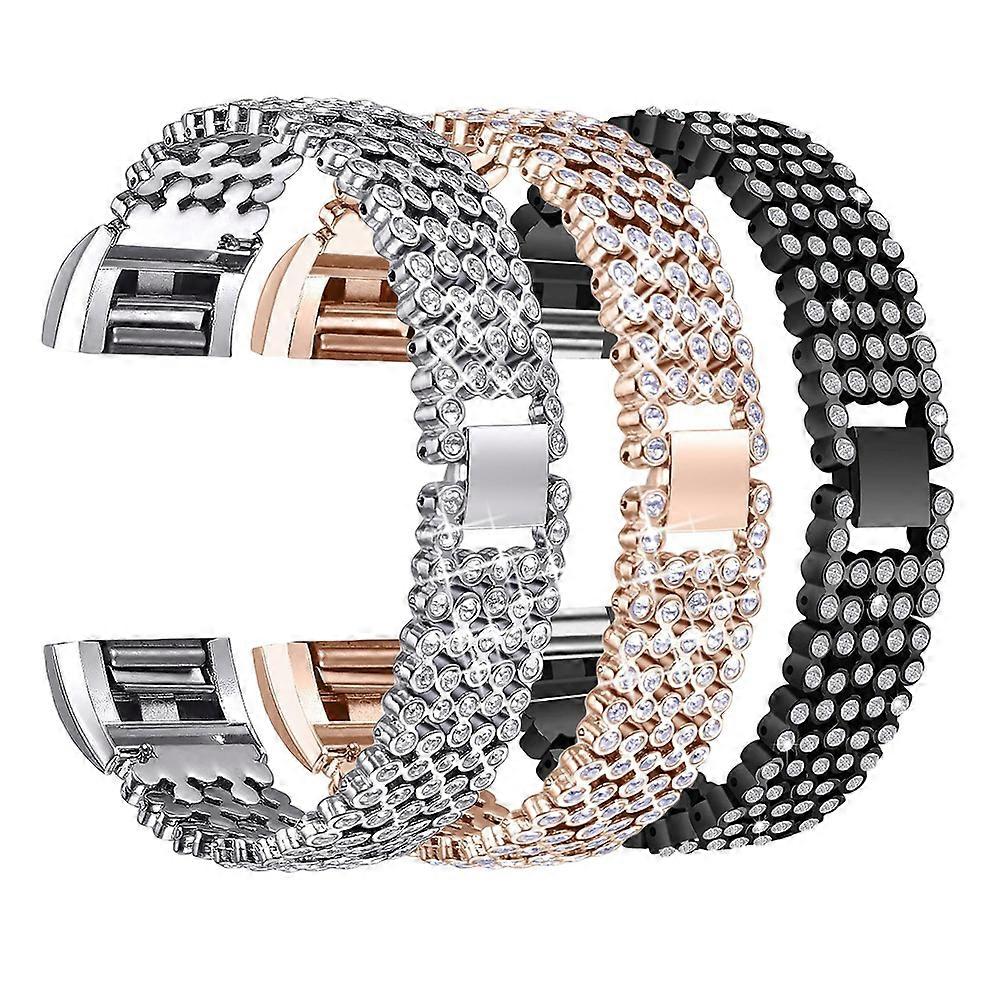Fashionable Wrist Bands Compatible With Fitbit Charge 2 Designed For Every Occasion With Adjustable Feature In Elegant Black Color 1Set