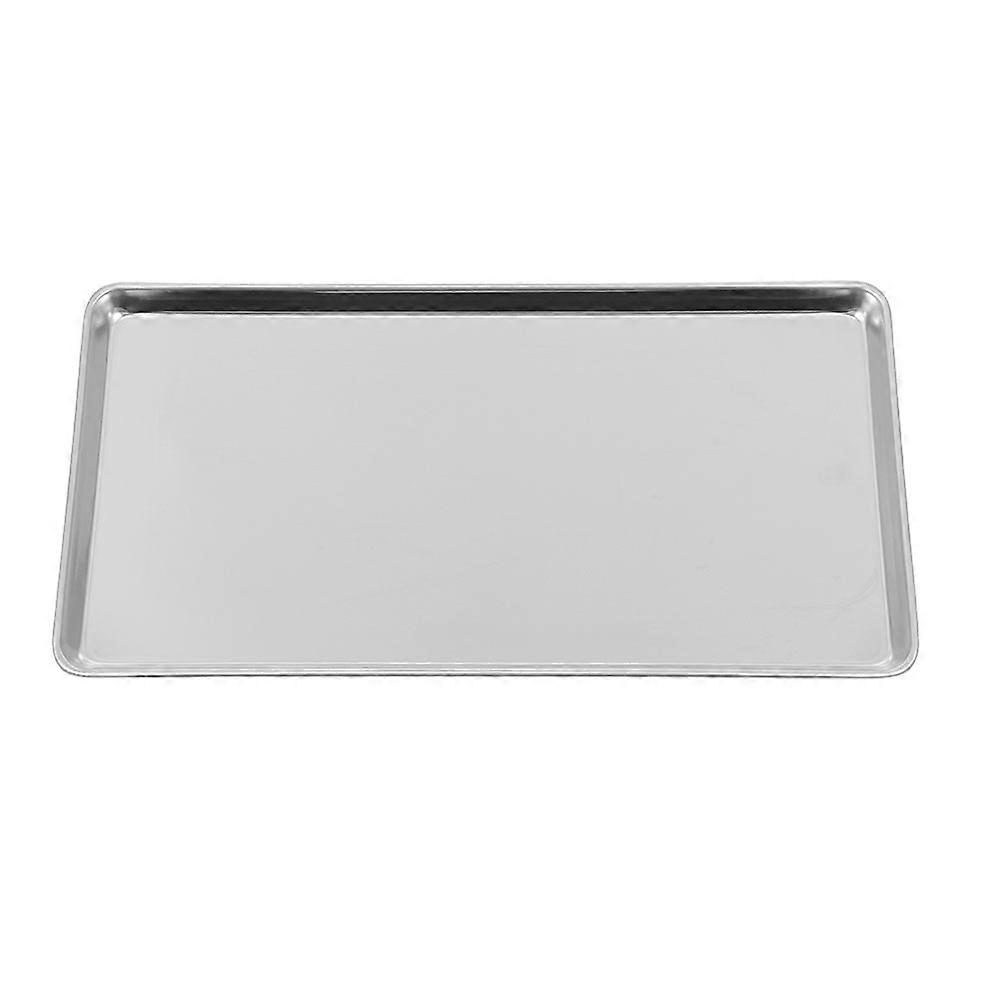 Stainless Steel Rectangular Serving Tray with Compartment, Easy to Clean, Vintage Style Silver Plate