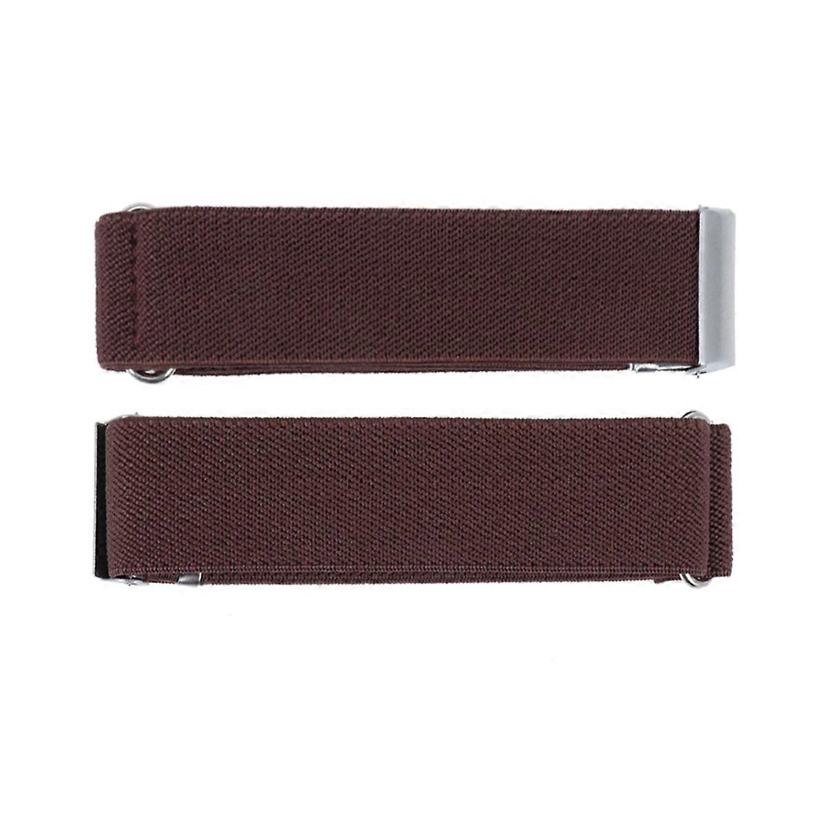 Elastic Shirt Sleeve Holder 1 Pair 2.5cm Coffee Color Practical Design Ideal For Men And Women