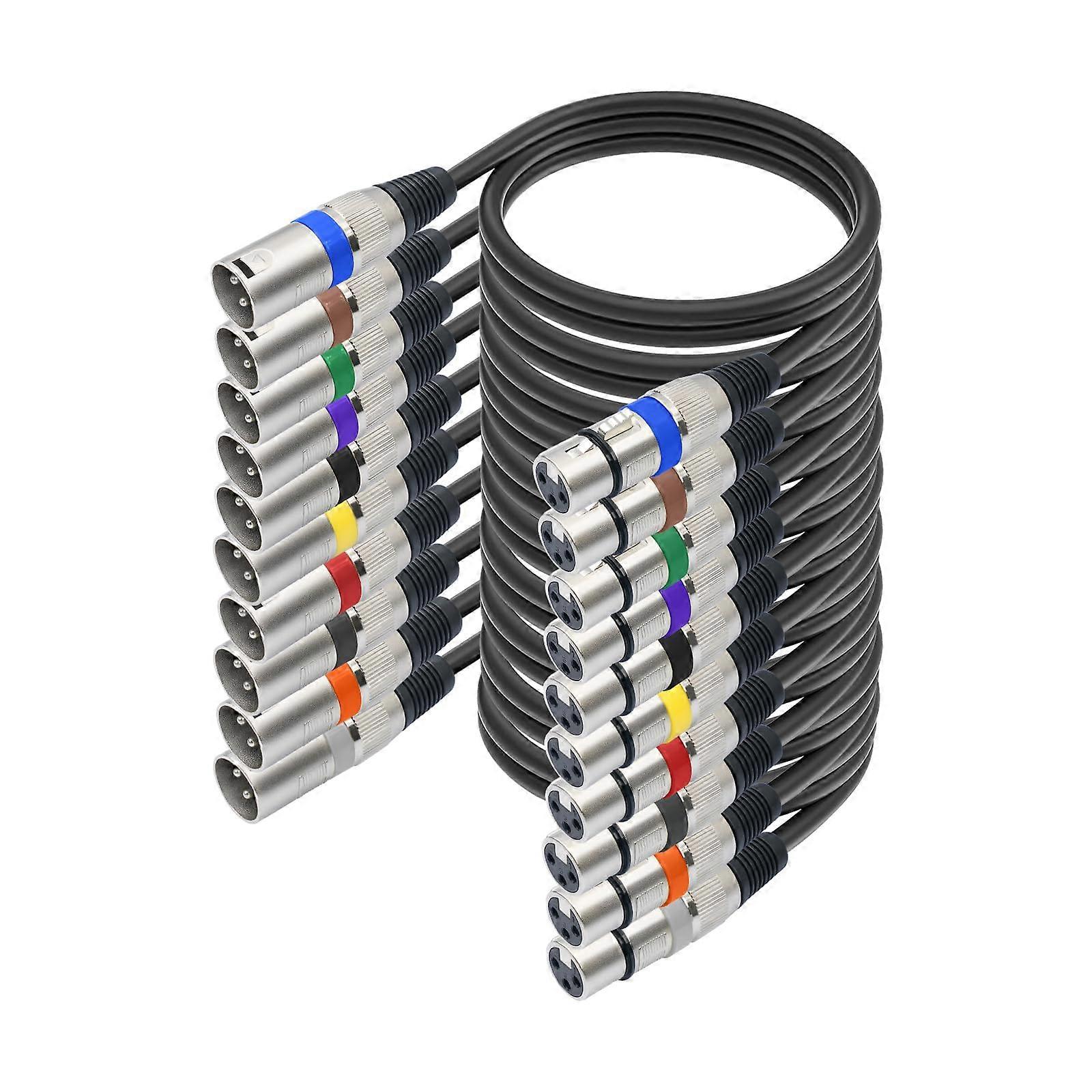 3 Pin Mikrofonkabel 10 Stück Ausbalanciertes Männlich Bis Weiblich 3Pin Lautsprecher Kabel Für Mikrofonmischer