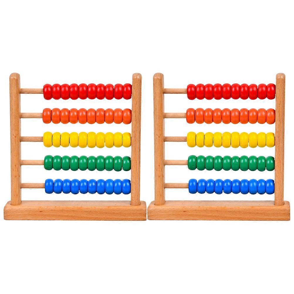 Wooden Abacus for Kids Math Learning Fun Educational Toy with Handeye Coordination 2 Pcs