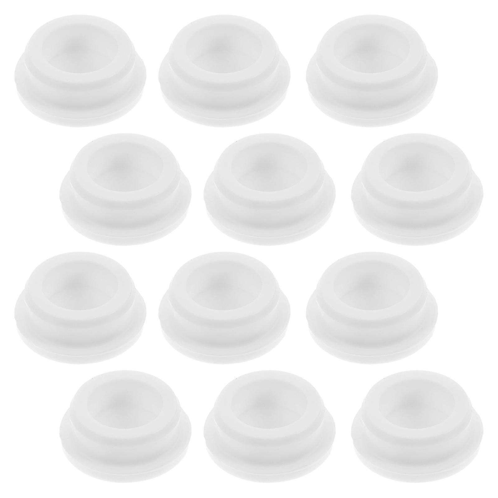 Dustproof T-Shaped Silicone Stoppers for Bottles Cabinets Outdoor Use Temperature Resistance 3.70X3.70X1.40CM White 12Pcs