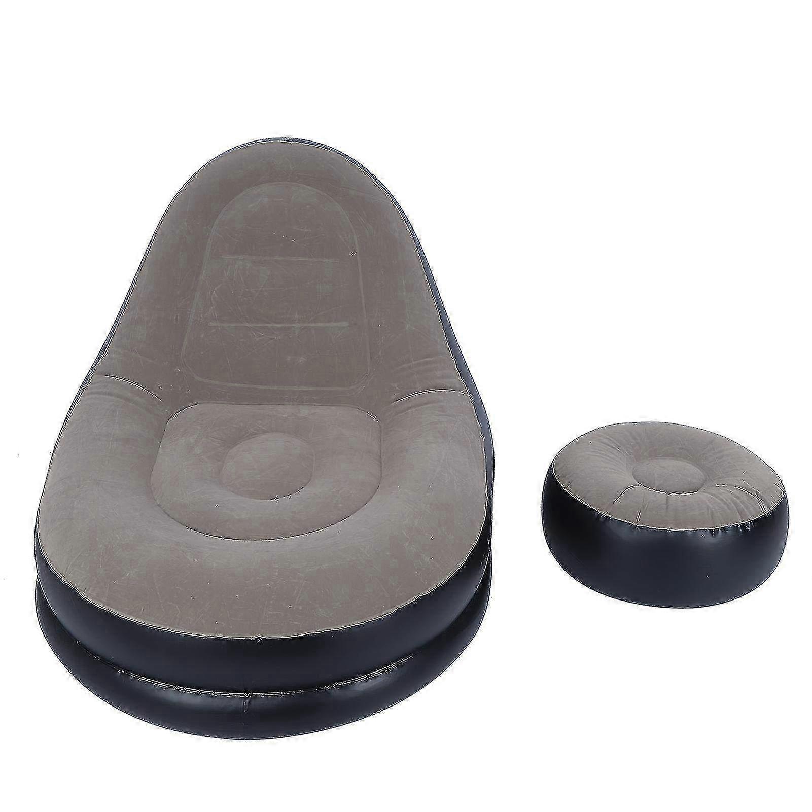 Modern Inflatable Reclining Folding Sofa Chair with Footrest - Stylish Seating for Living Room, Balcony & Garden