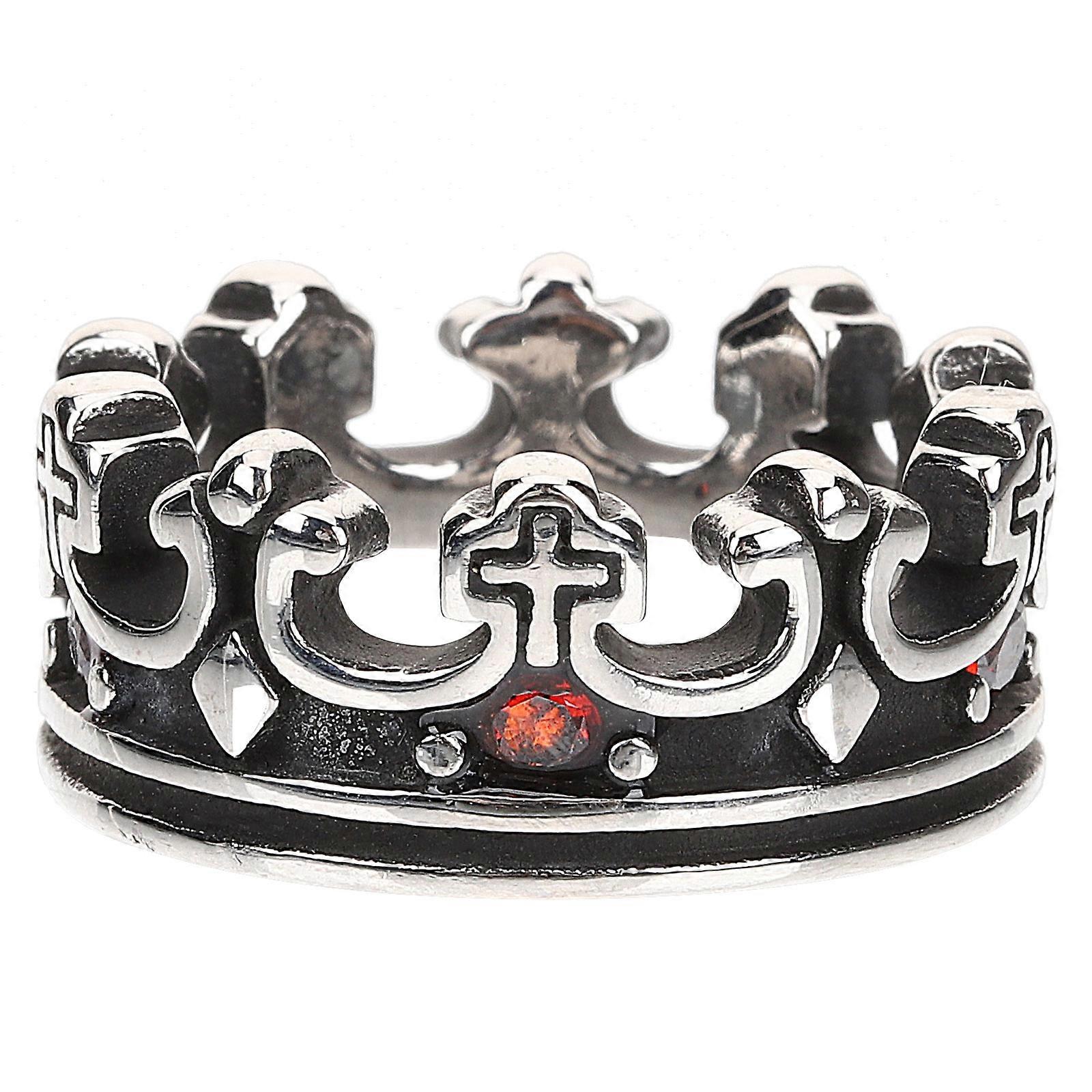 Multi Color Alloy Rhinestone Crown Finger Ring for Decoration Unique Fashion Jewelry Size 6.5