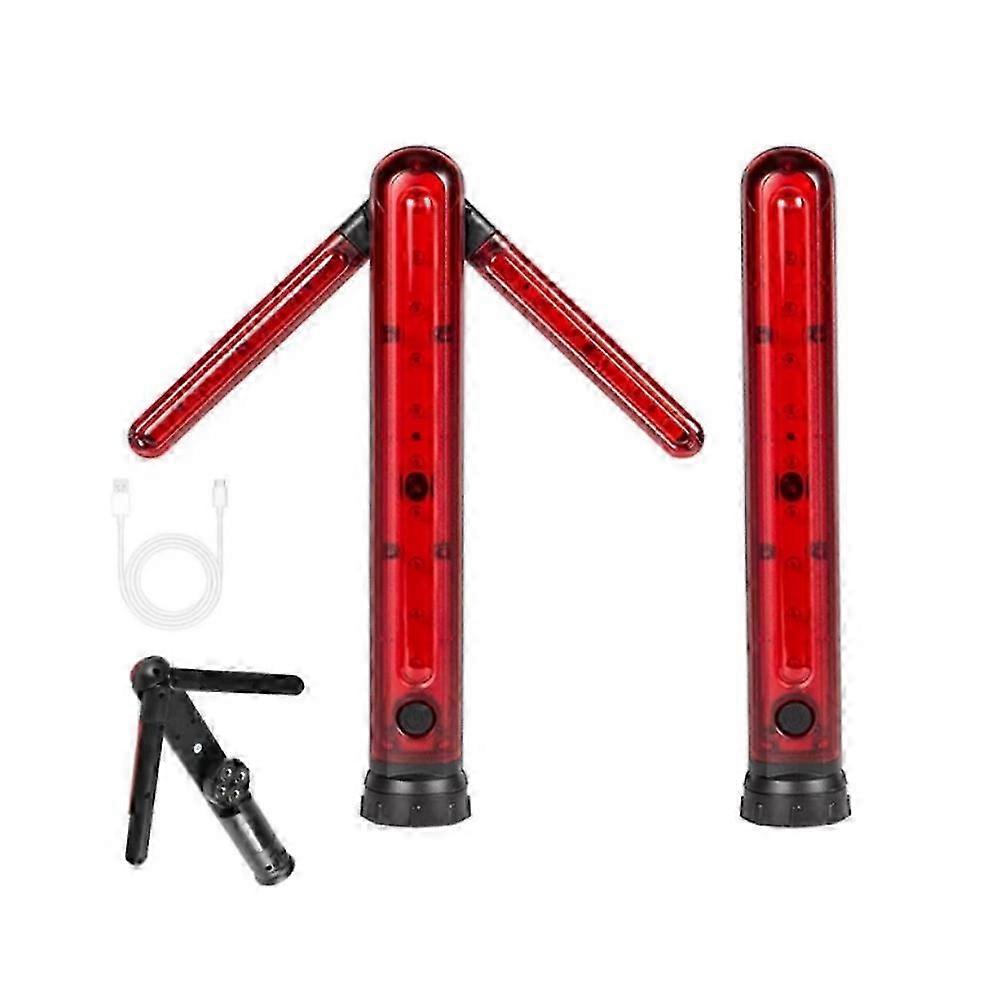 LED Road Safety Flare with Turn Arrow Magnetic Red Light Signal Traffic Wand Safety LED Lamp for Road Warning