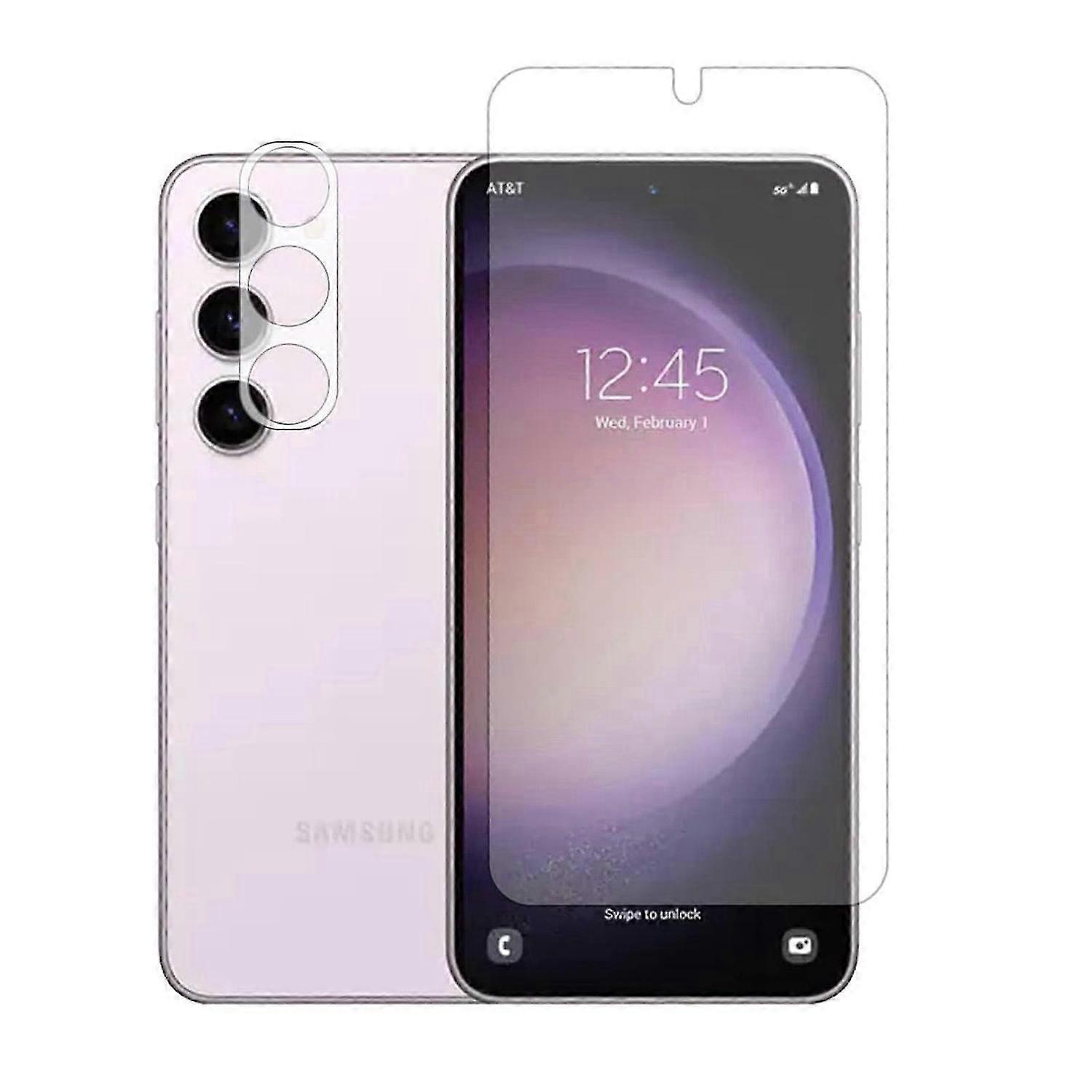 1+1 Pack Glass Screen Protector and Camera Lens Protector for Samsung Galaxy S24, Easy Installation,