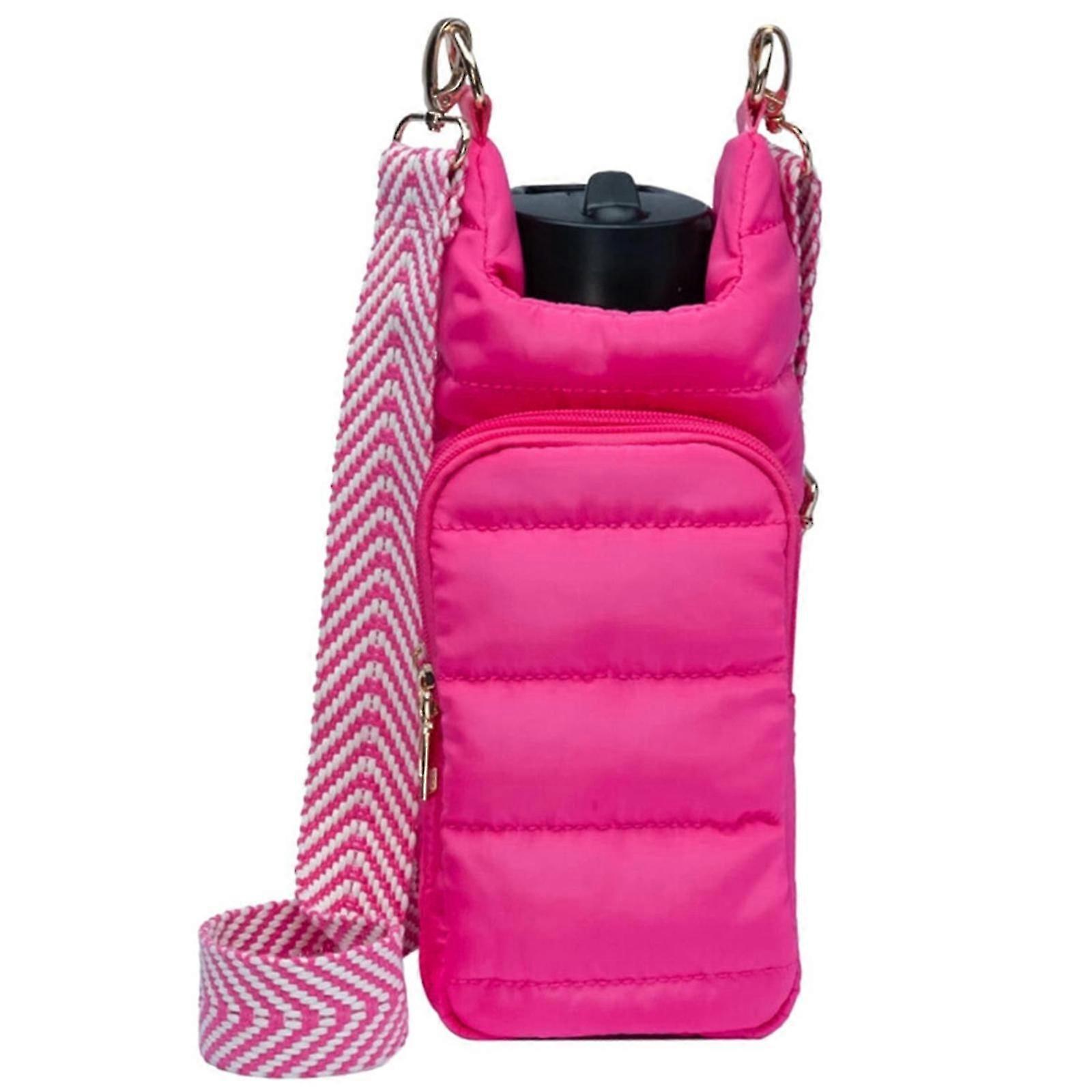 Crossbody Vattenflaskhållare med rem, Vattenflaskhylsa Pufferväska Vattenflaskhållare med rem Vattenflaskrem