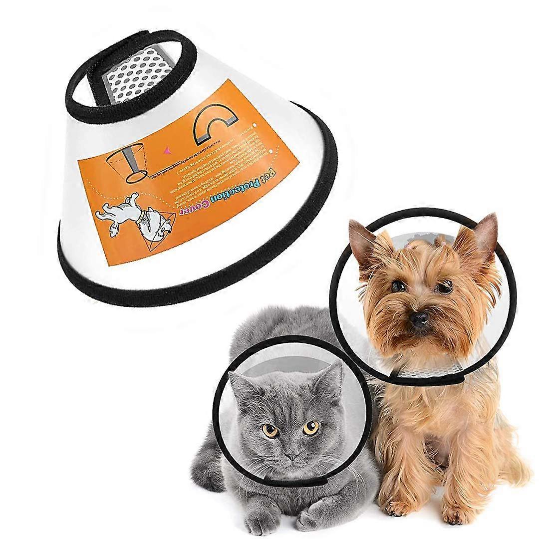 Pet Cone Recovery, Adjustable ABS Collar for Dogs and Cats, Safety Cone Collar