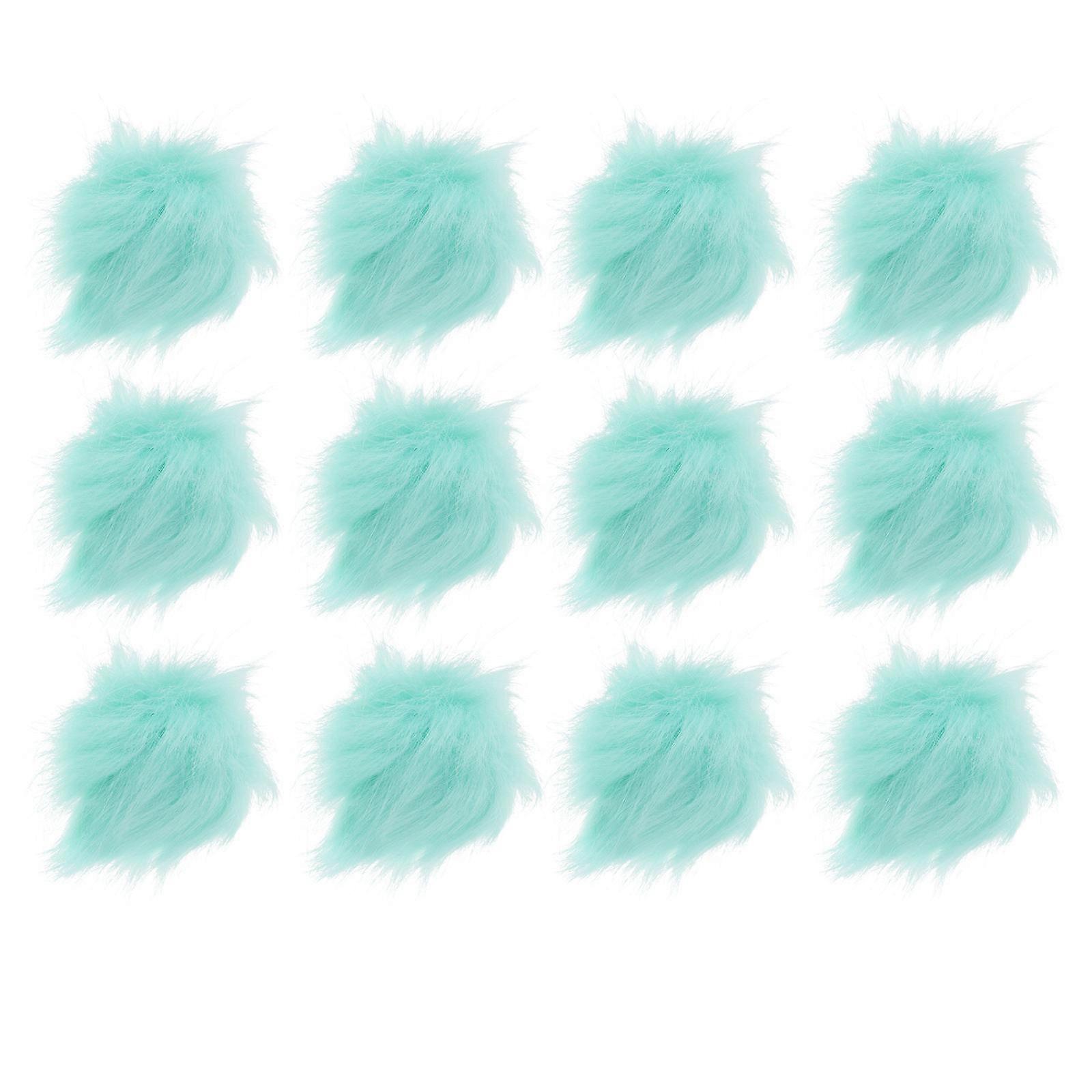 Colored Pom Poms Balls 12Set for Diy Projects Craft Making Green Material Decorative Use