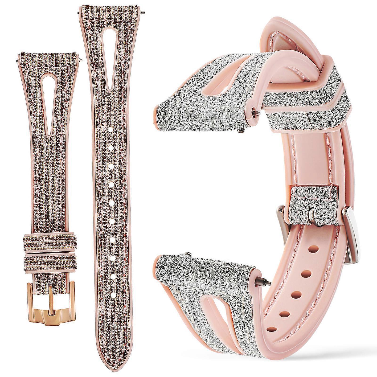 Adjustable Fit 2 Pcs Shiny Watch Straps Replacement Straps For Girls Compatible With Most Watches Perfect For Fitness Assorted Color