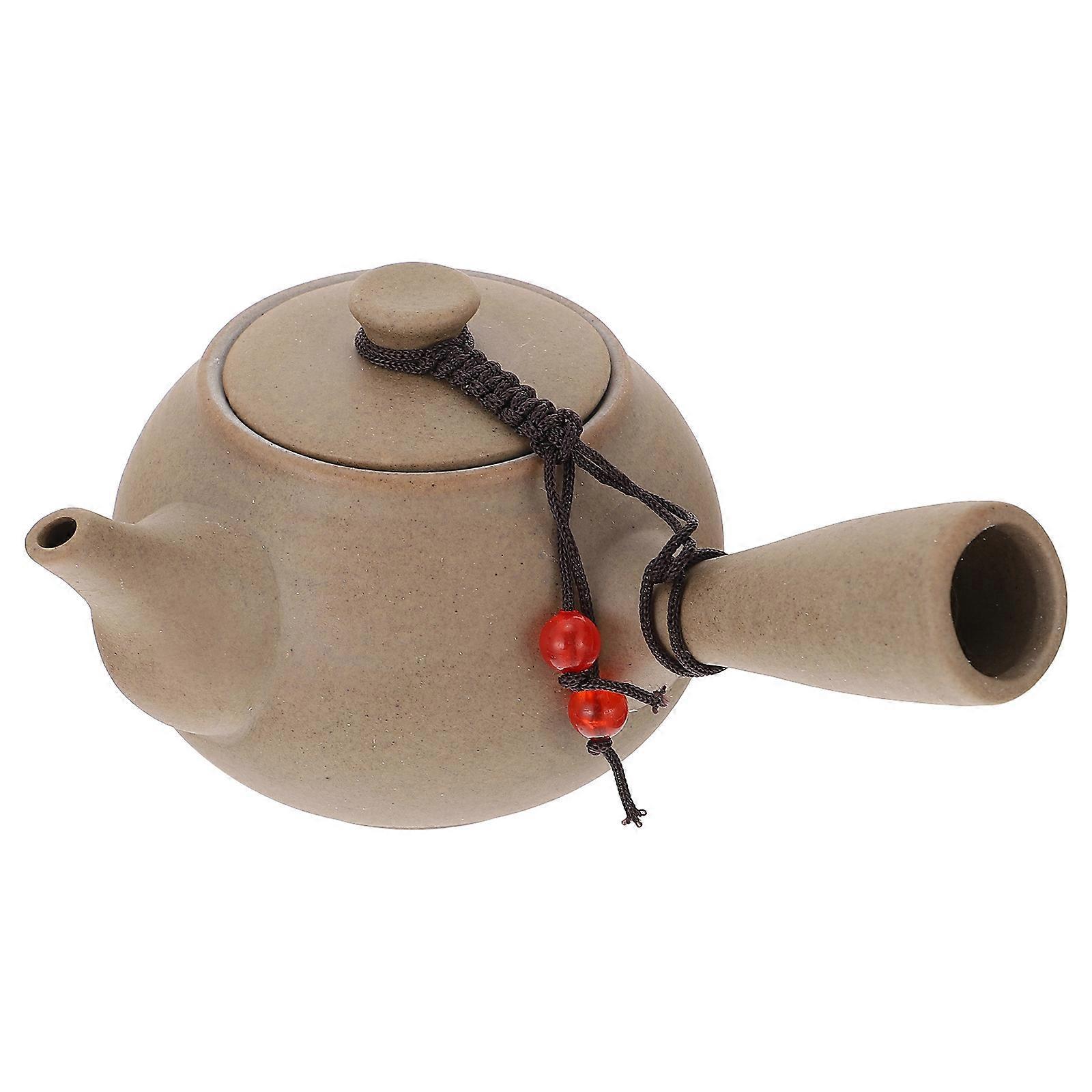 Premium Teapot Household Tea Serving Pot 15x7cm Brown Japanese Style Ergonomic Design 1Set