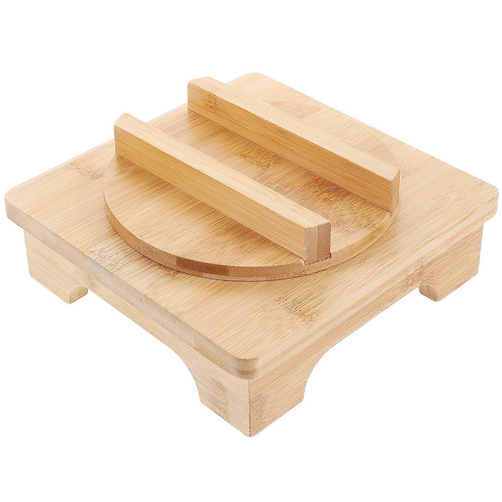 Wooden Nonslip Stone Pot Holder for Display Use Beige Color Small and Design 7.5 Inches
