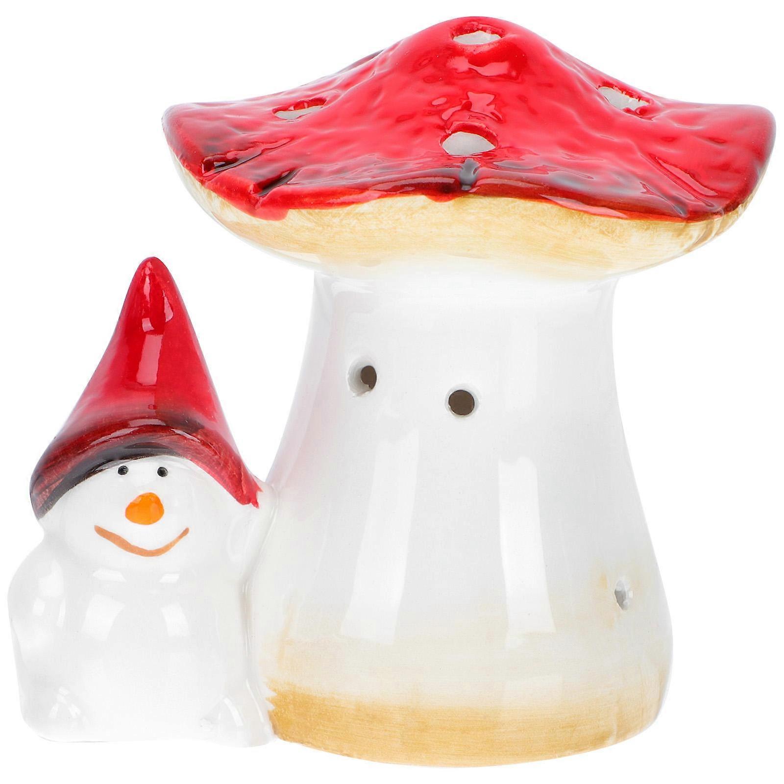 Luminous Ceramic Figurines Small Lighted Decor Retro Christmas Party 1Pc