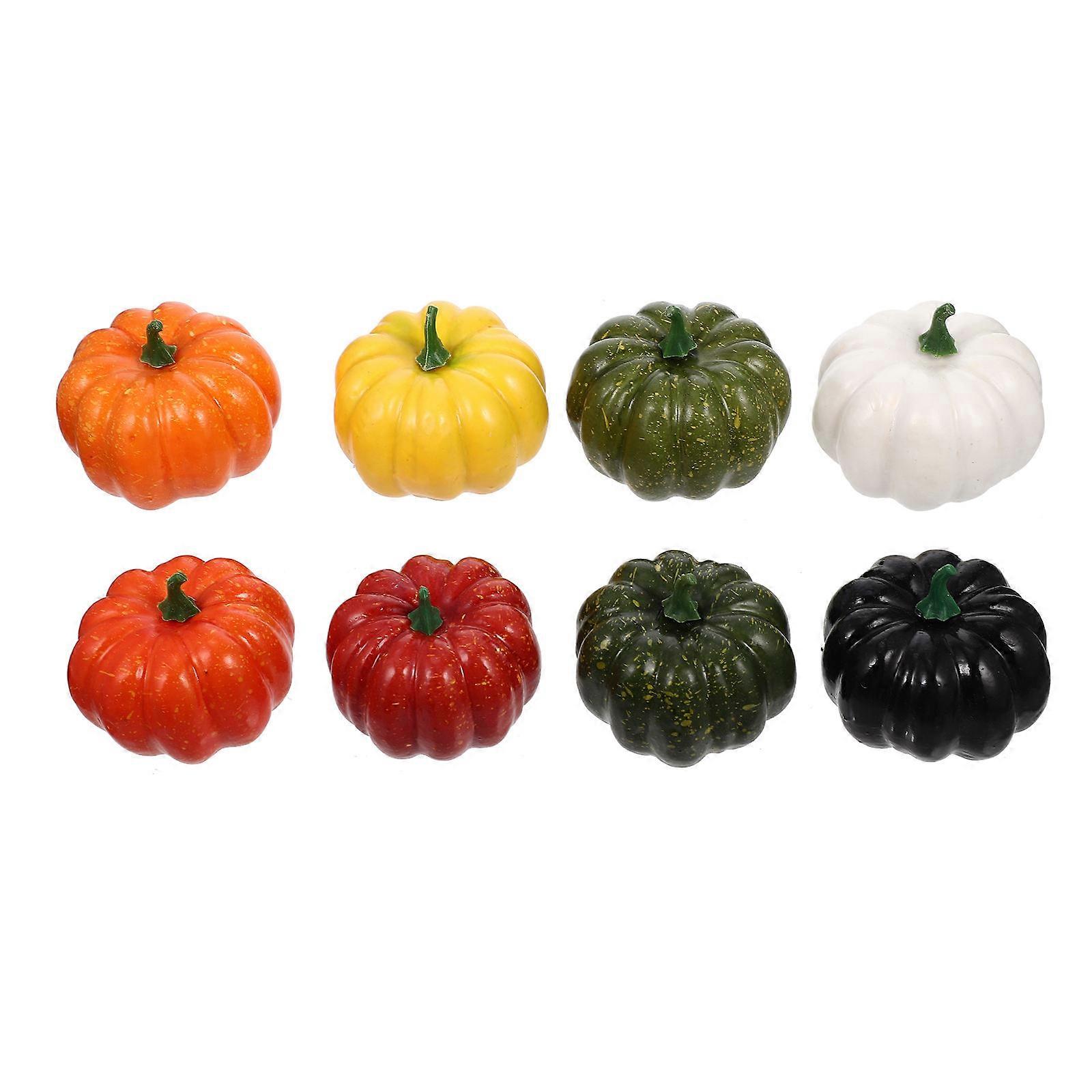 6PCS Artificial Pumpkins for Halloween Thanksgiving Decor – Assorted Shapes for Tabletop, DIY Crafts, and Home Decoration