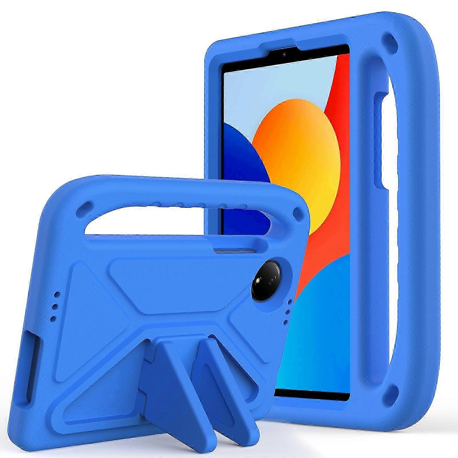 Para Xiaomi Redmi Pad SE 4G 8.7 polegadas Capa Hand Grip Kickstand Tablet EVA Capa Azul