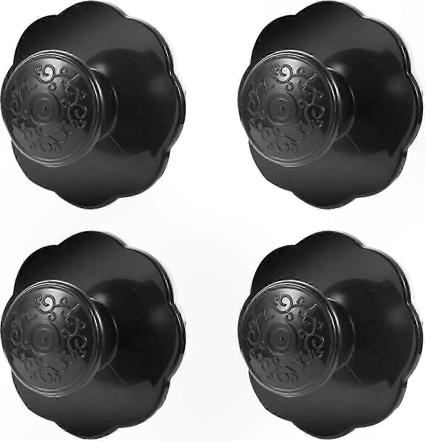4-Pack Floral Self-Adhesive Drawer Pulls for Cabinets and Cupboards No Tools Required