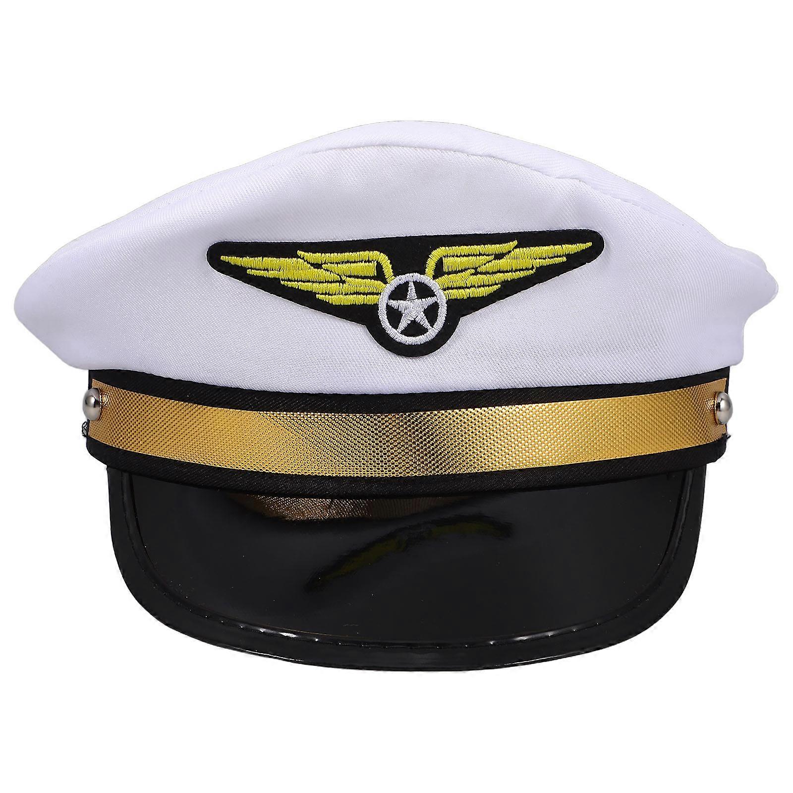 Here's a refined and professional product description based on your input:
**Adjustable Pilot Cap for Adults – White Airline Uniform Hat –