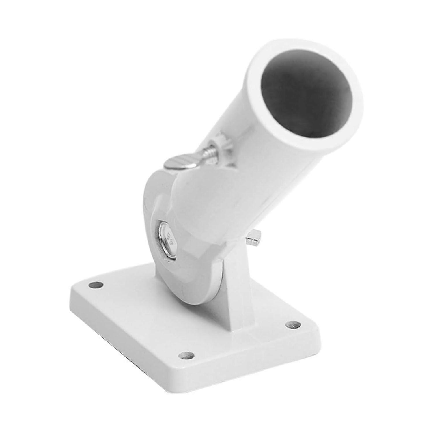 Flag Pole Holder, Wall Mount, Adjustable Flag Bracket with Screws, Adjustable 180 Degree Aluminum Alloy Suitable for Flag Installation (White)