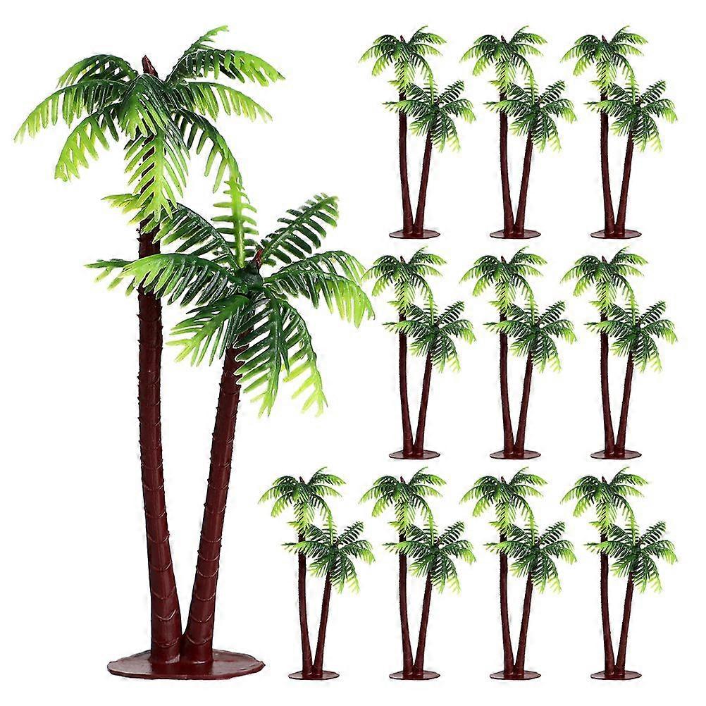 15pcs Micro Landscape Coconuts Tree Miniature Plant Tree Models Mini Artificial Palm Tree