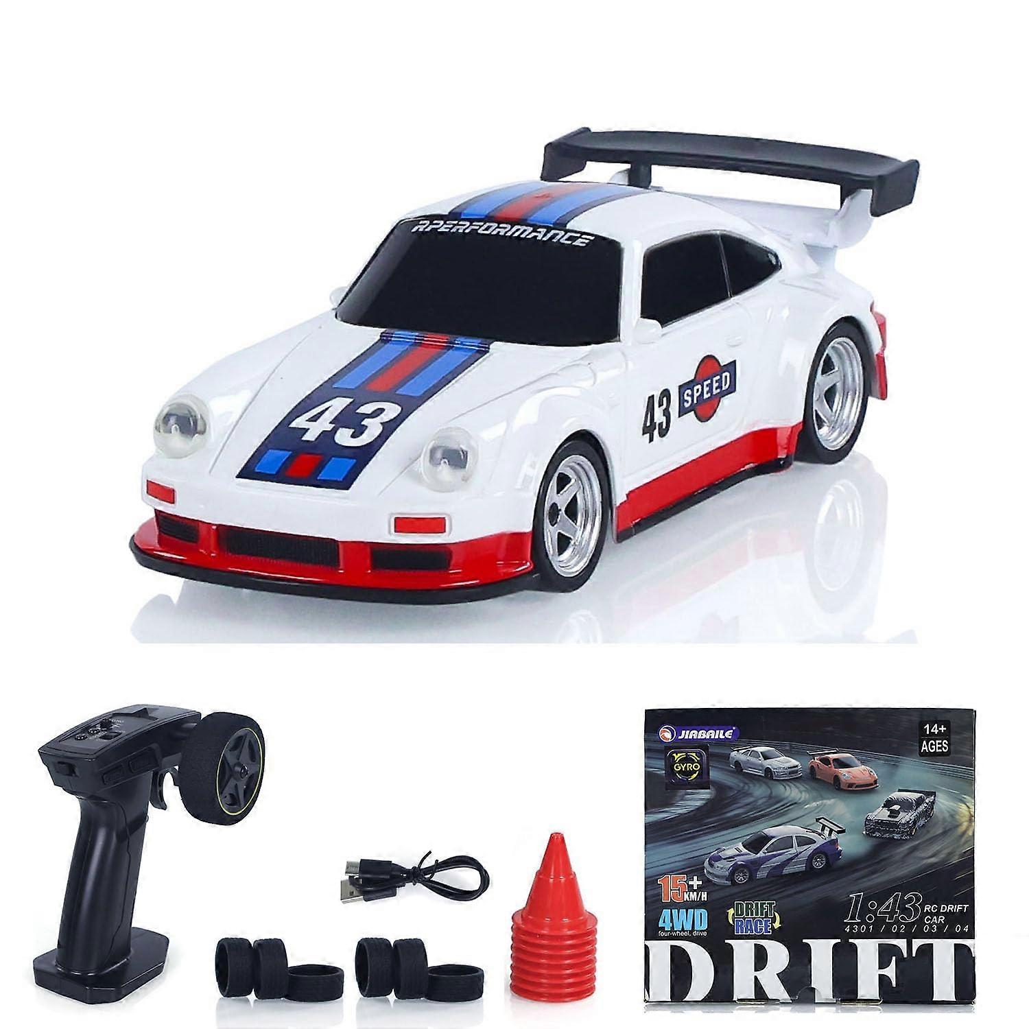 High Speed 2.4G Mini RC Drift Car 1:43 Scale 4WD Vehicle with Gyroscope Battery and LED Lights Ready to Drive