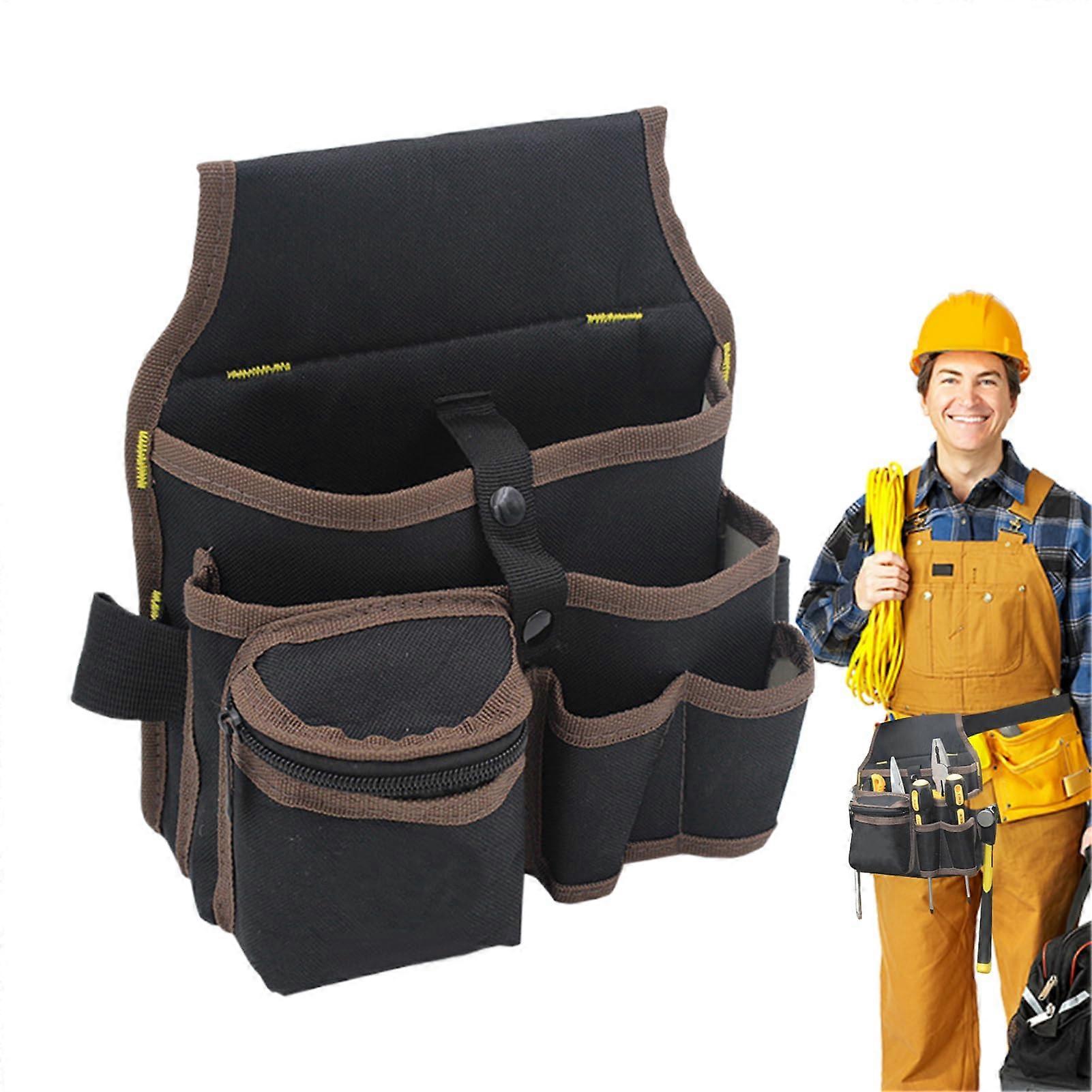 Tool Belt With Belt, Waterproof Multifunction Belt Bag With Multiple Compartments For Electricians, Carpenters, Gardeners