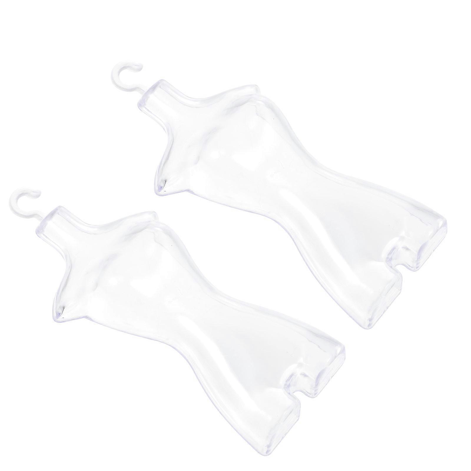 2Pcs Doll Dress Display Stand Transparent Model Stand for Doll Clothes Hanger