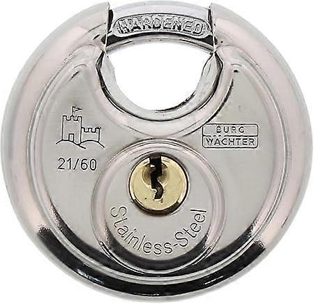 Round padlock with key padlock, 8mm thick shackle, round 21 60, silver