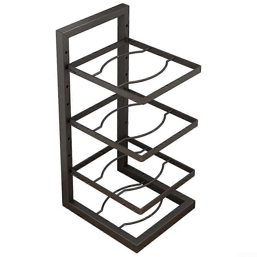 Spacesaving, sturdy pan storage rack for undercabinet organization (C)