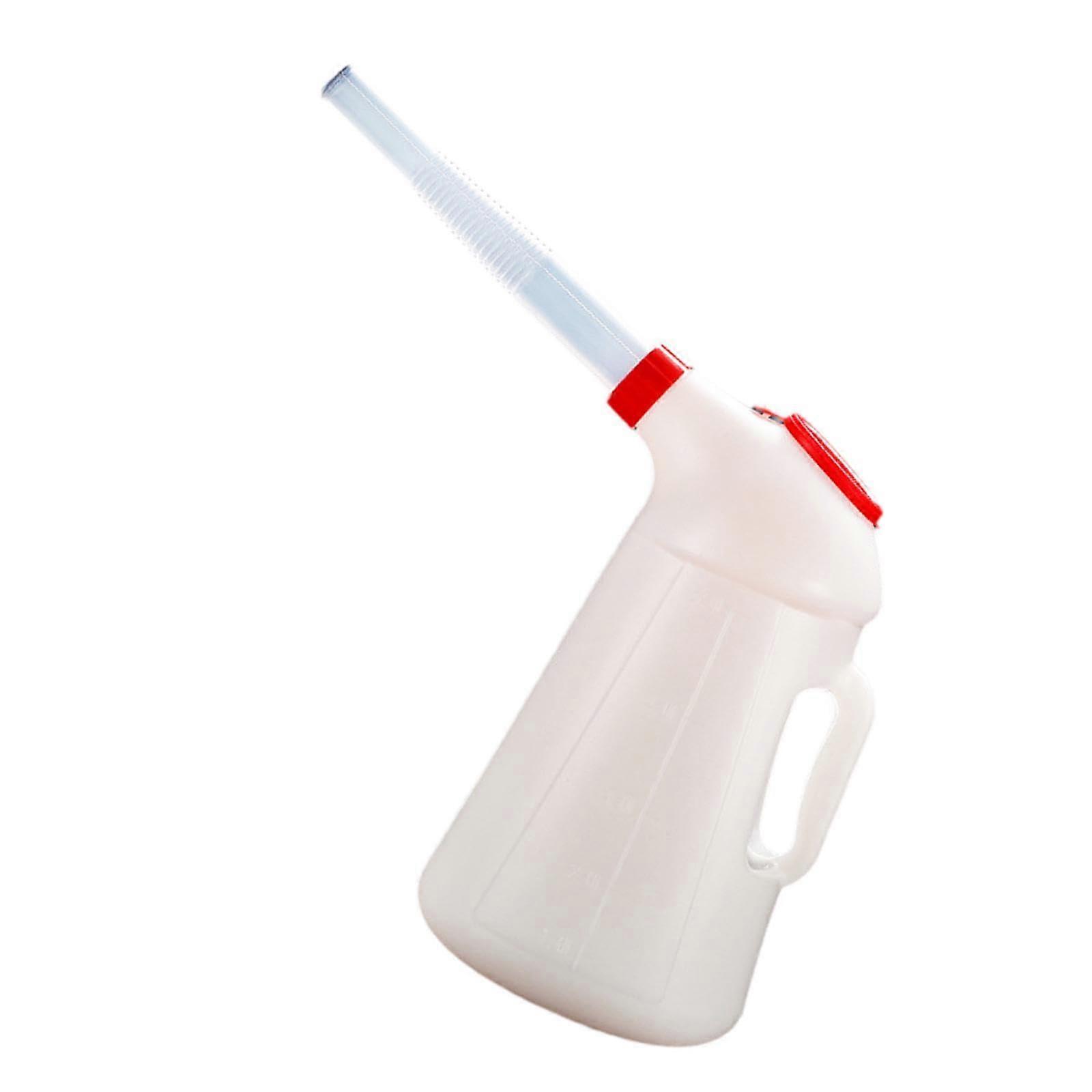 Oil Container with Lid for 5L Liquid Measurement in Vehicles - Durable Plastic, Leak-Resistant Design