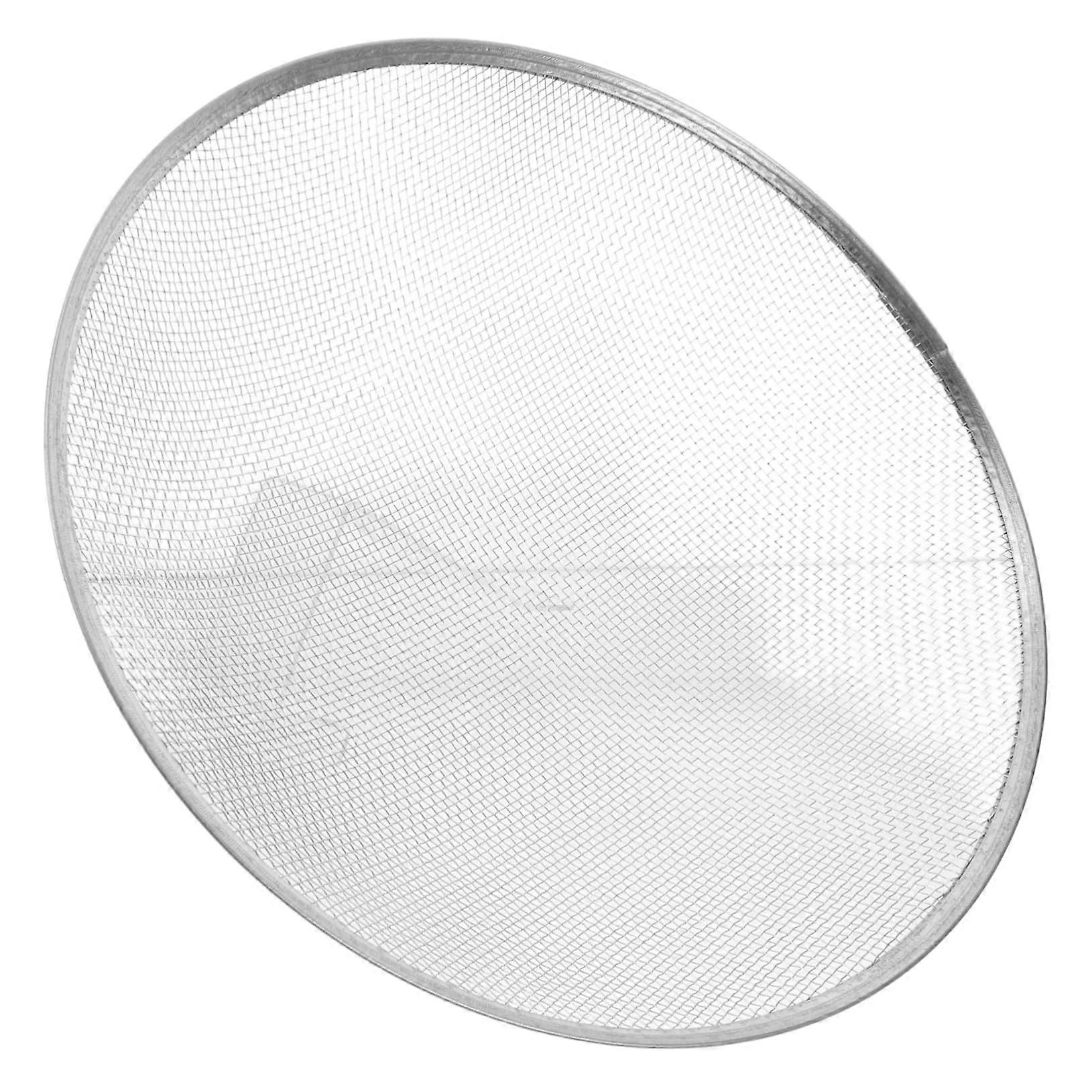 Efficient metal mesh bottom sieve pan, large, portable, for use in the garden, at home or outdoors, silver.